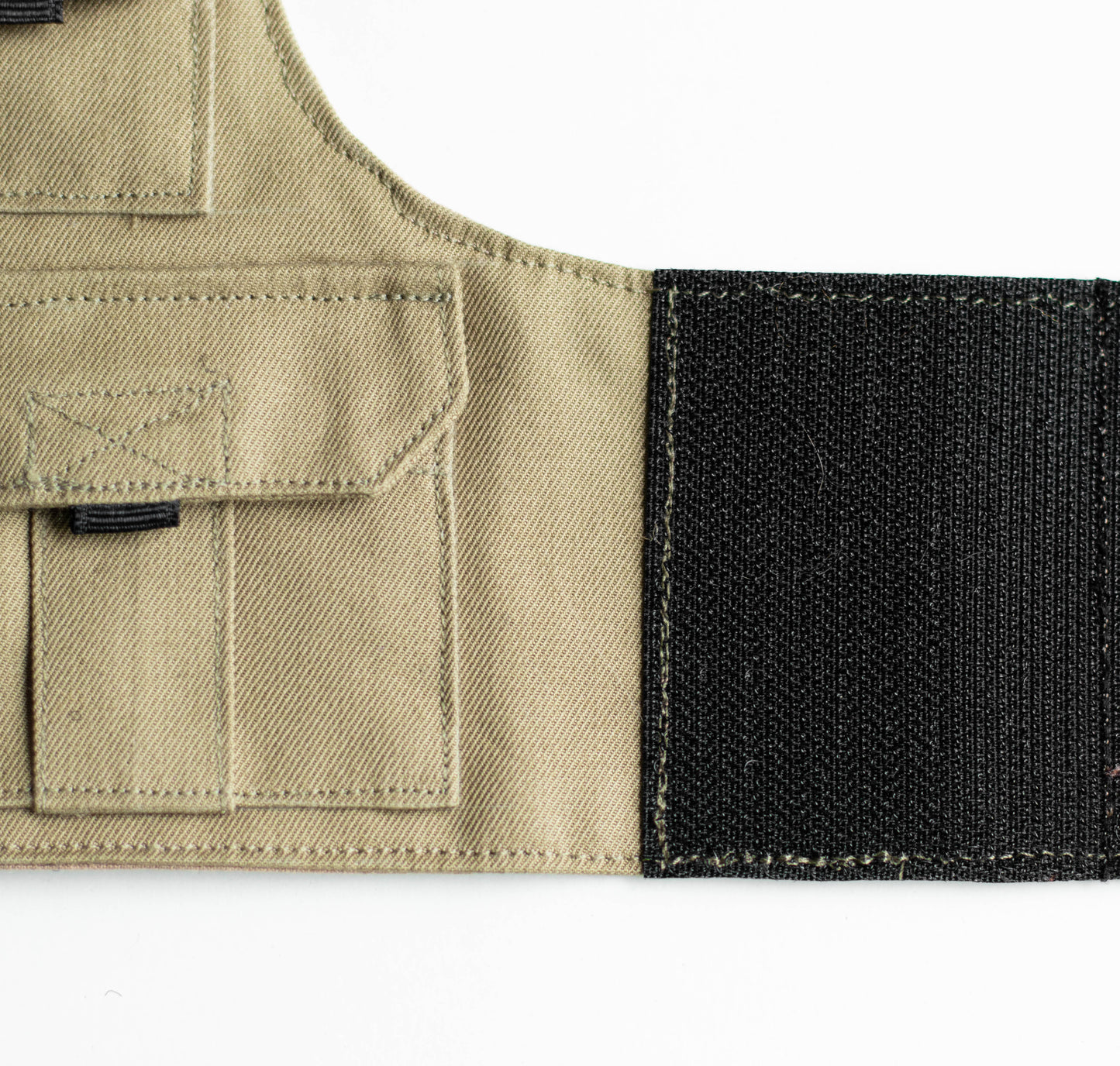 Light khaki Fishing vest. Custom-made Cotton Cat Harness with Pockets for GPS-tracker