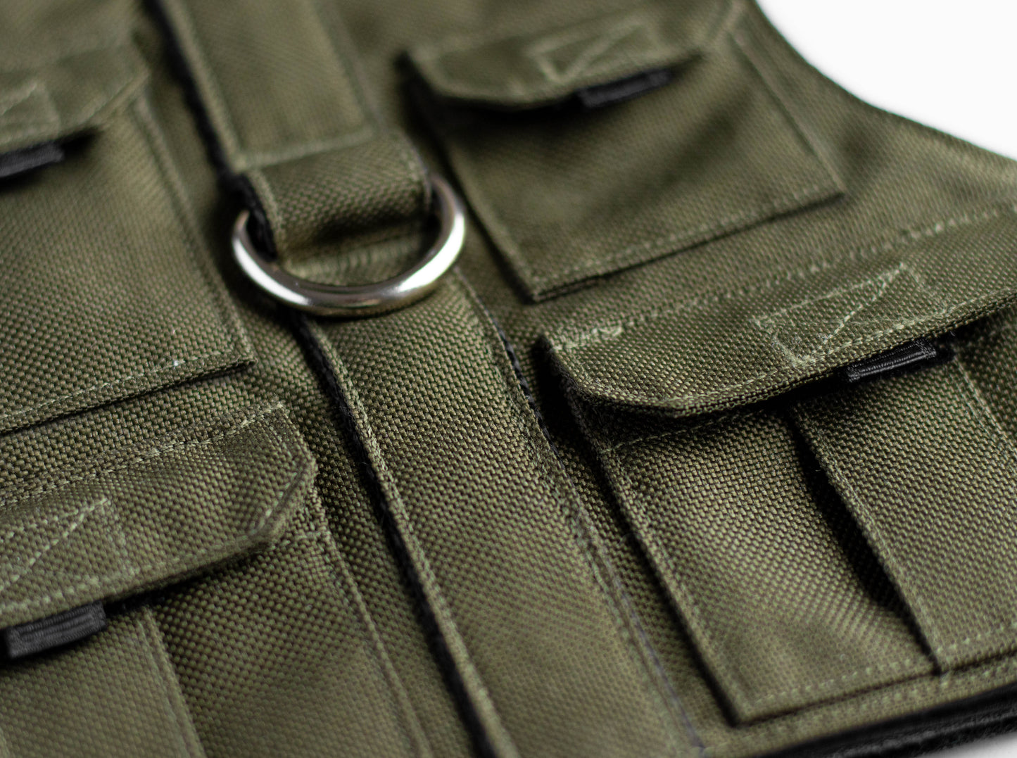 Escape proof Dark khaki Fishing vest. Custom-made Water-repellent Cat Harness with Pockets for GPS-tracker