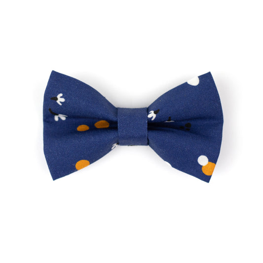 Pet Bow Tie - "Dark Blue" - Cotton Bow Tie for Pet Collar / Cat Gift, Wedding/ Cat, Kitten, Small Dog, Little Pets