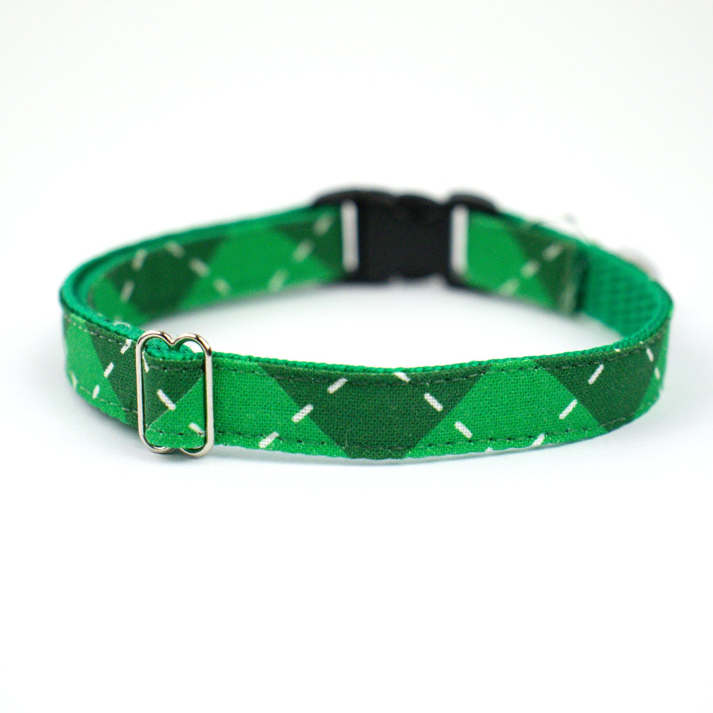 Pet Collar - "Green Plaid" - Cat Collar Breakaway /Non Breakaway / Cat, Kitten, Small Dog, Little Pets Sizes /St Patricks Day/ Shamrock