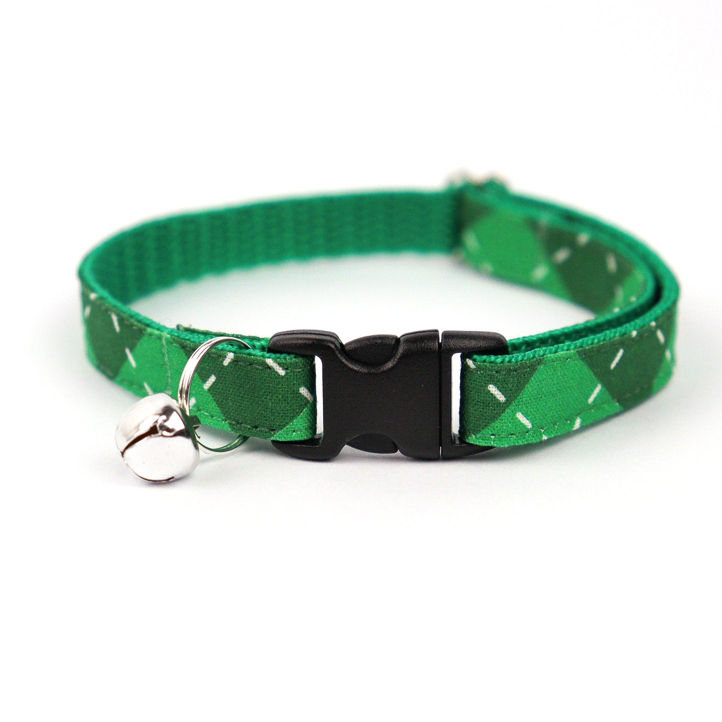 Pet Collar - "Green Plaid" - Cat Collar Breakaway /Non Breakaway / Cat, Kitten, Small Dog, Little Pets Sizes /St Patricks Day/ Shamrock