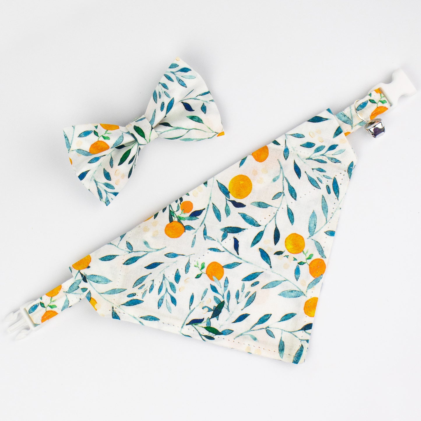 Pet Collar - "Orange tree" - Cat Collar Breakaway /Non Breakaway / Cat, Kitten, Small Dog, Little Pets Sizes
