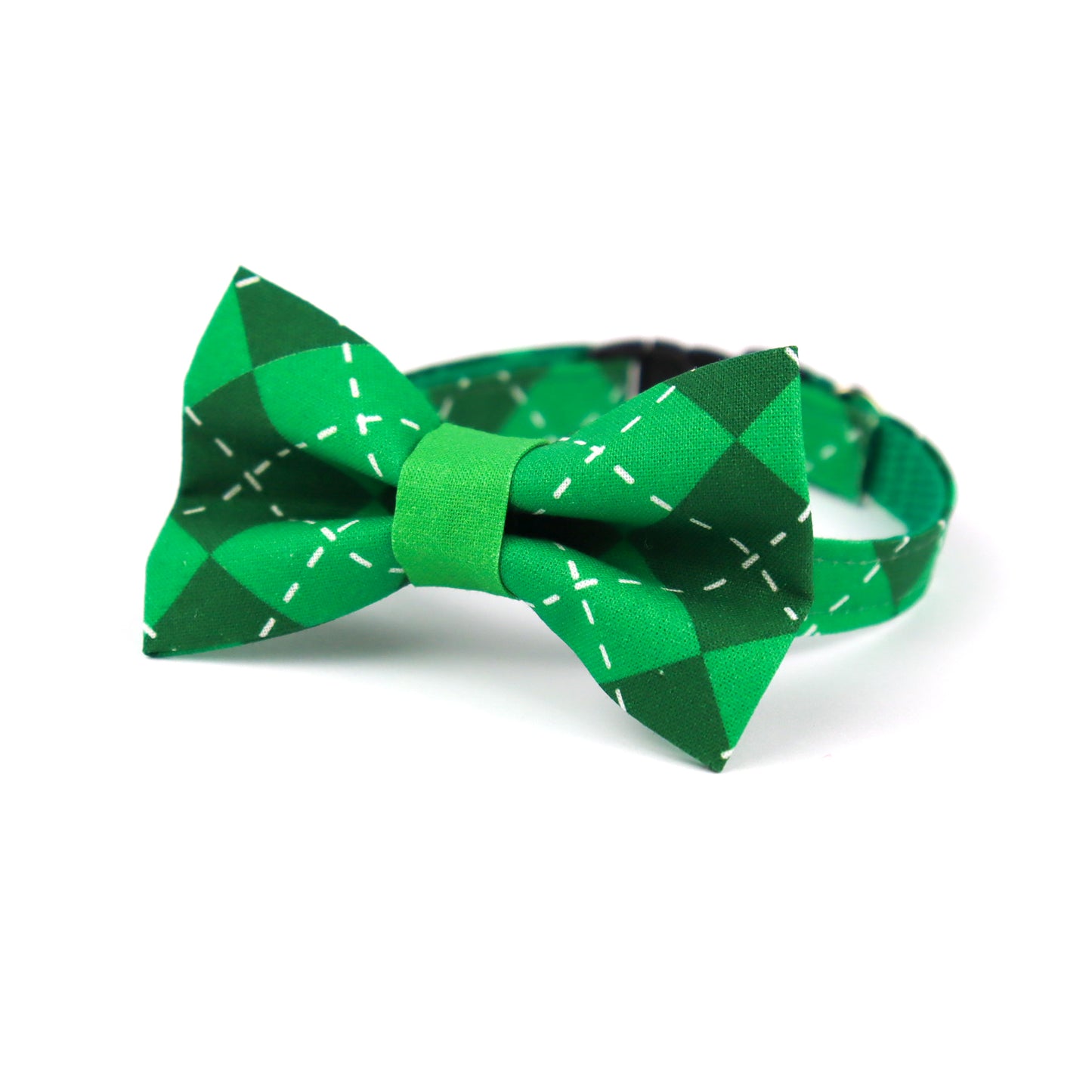 Pet Collar - "Green Plaid" - Cat Collar Breakaway /Non Breakaway / Cat, Kitten, Small Dog, Little Pets Sizes /St Patricks Day/ Shamrock