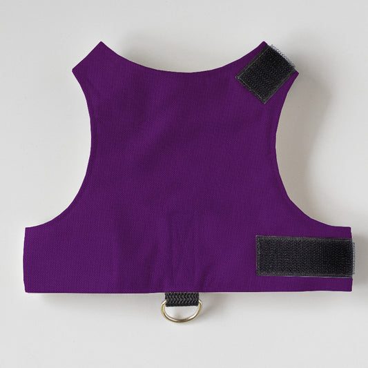 Escape proof purple cat harness with adjustable velcro straps and leash D-ring, safety harness for cats