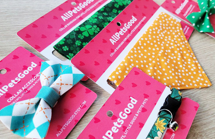 Pet Bandana - "Orange tree" - Bandana for Cat, Small Dog, Little Pet / Summer, Spring, Winter, Fall, Wedding / Slide-on Bandana