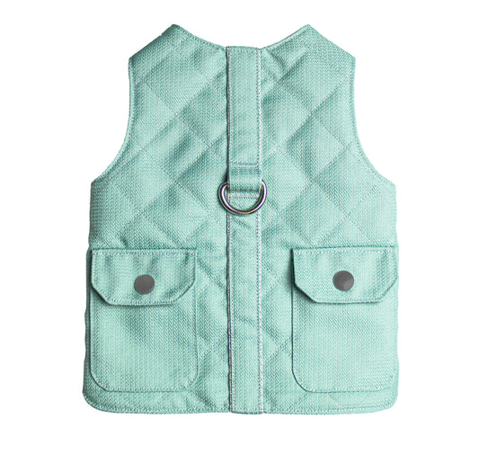 Difficult to escape azure safety quilted cat harness with pockets