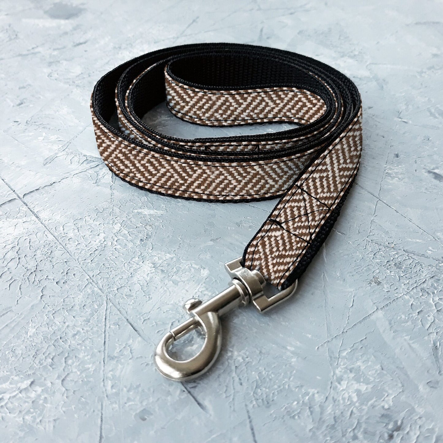 Tweed Cat Leash 8 feet with geometric pattern