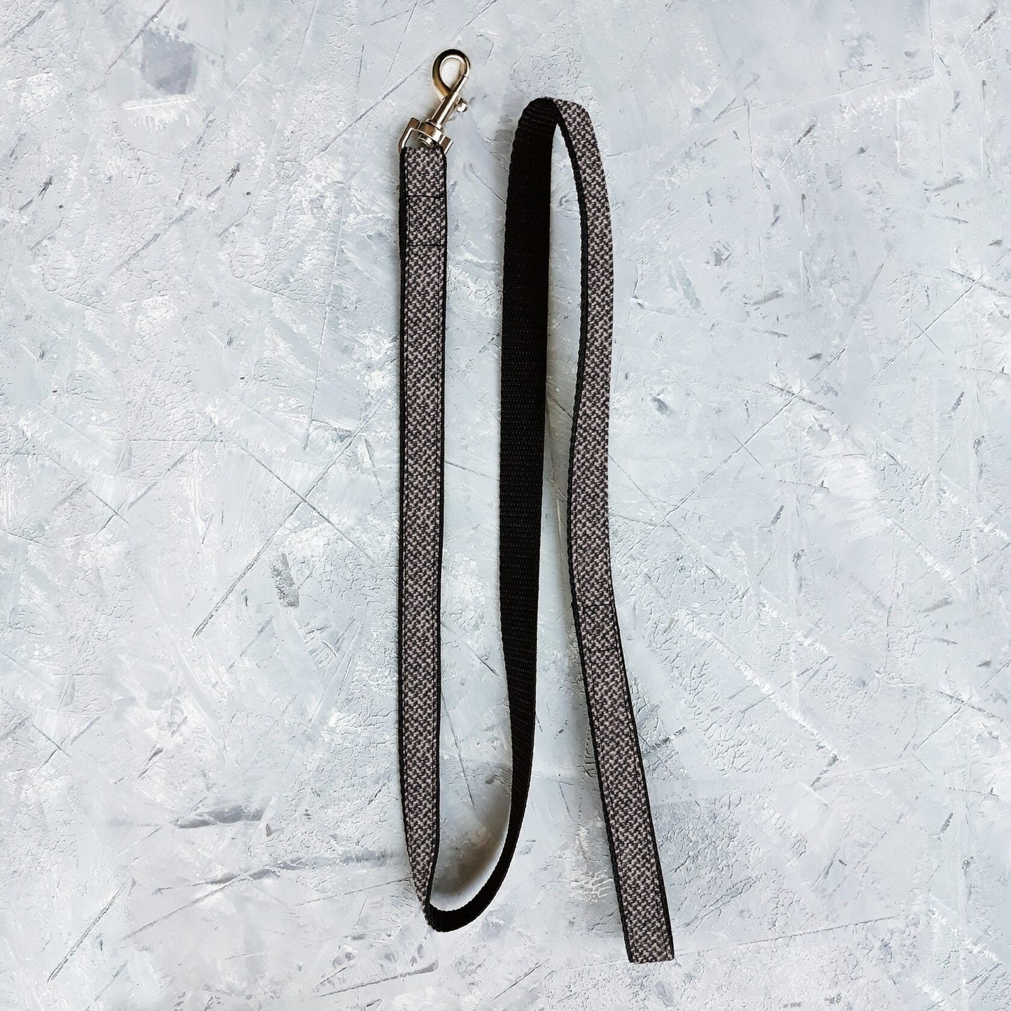 Tweed leash for cat. Black and White. 8 feet