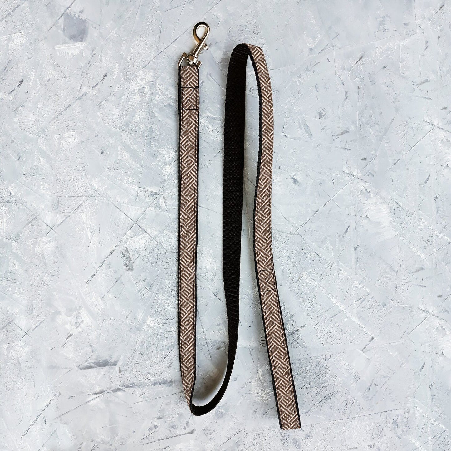 Tweed Cat Leash 8 feet with geometric pattern