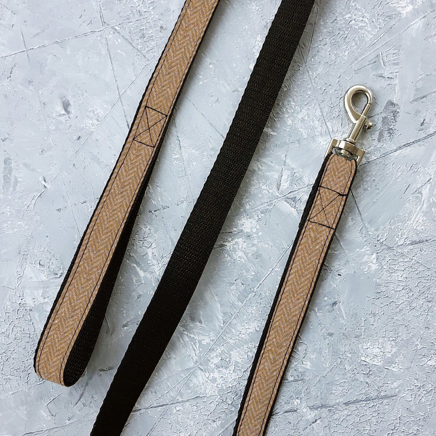 Yellow herringbone tweed leash for cat. 8 feet