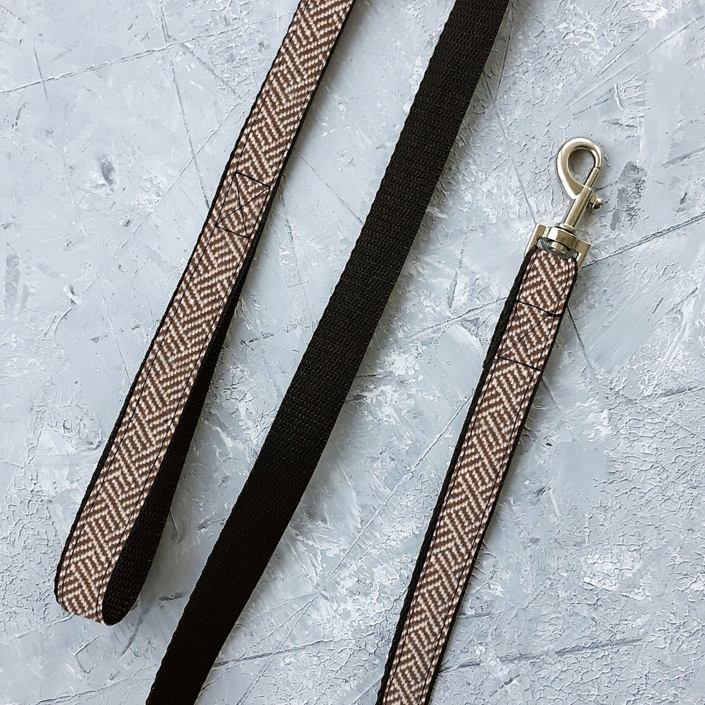 Tweed Cat Leash 8 feet with geometric pattern