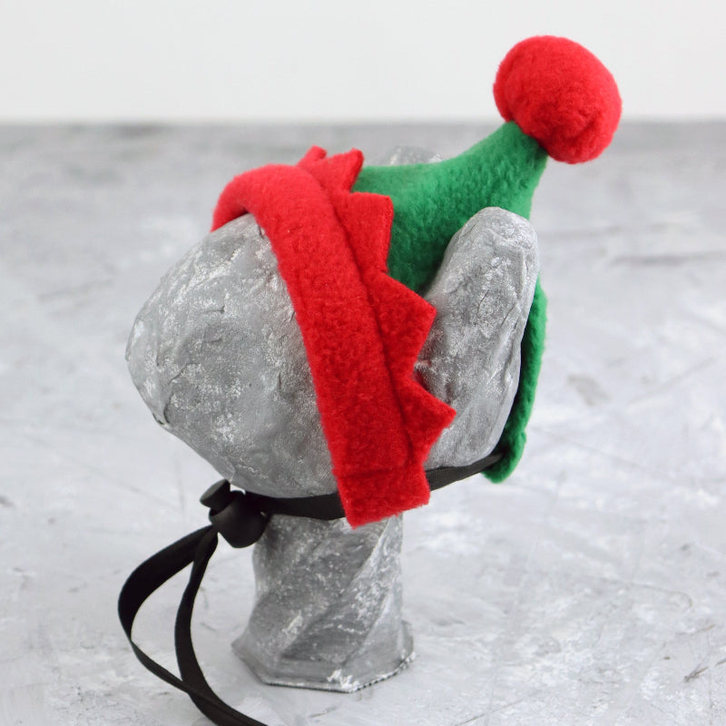Festive red and green Christmas hat for pets, ideal holiday costume accessory for cats and dogs