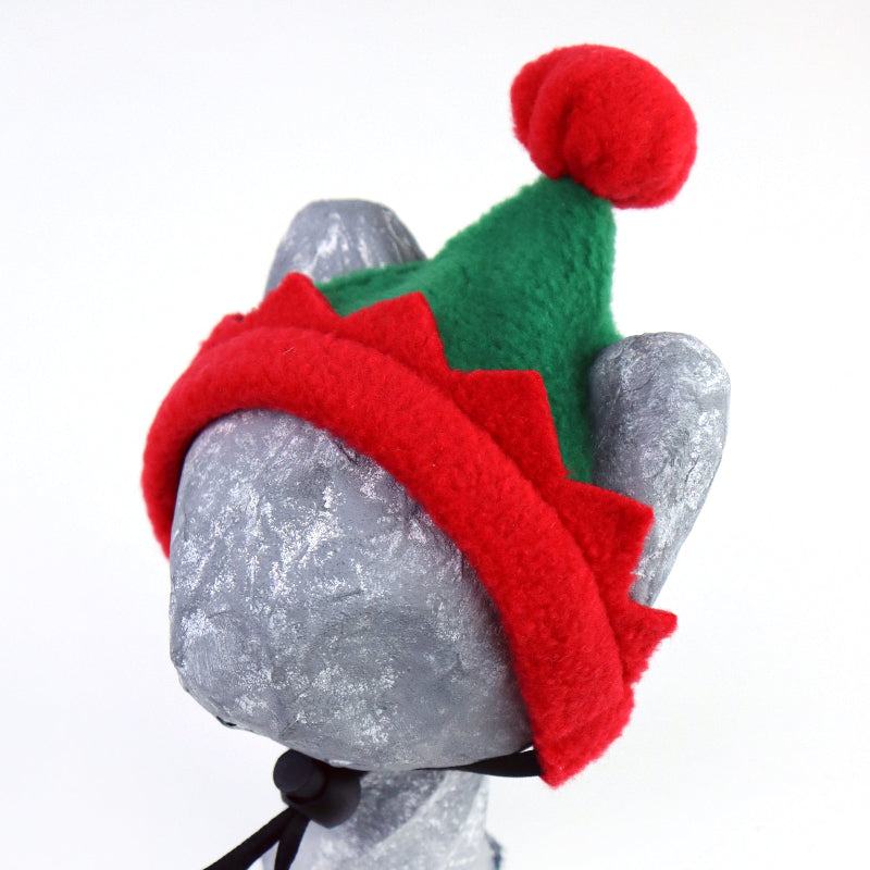 Festive red and green Christmas hat for pets, ideal holiday costume accessory for cats and dogs
