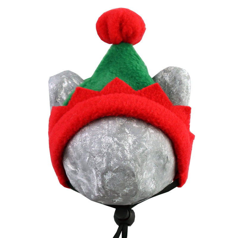 Festive red and green Christmas hat for pets, ideal holiday costume accessory for cats and dogs