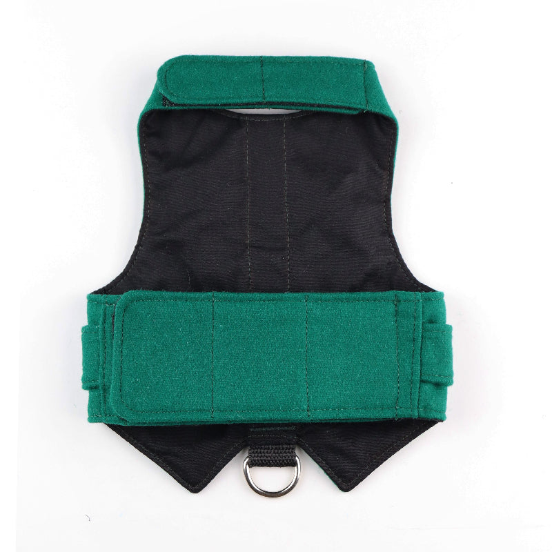 Escape proof Emerald Green Wool Cat Harness