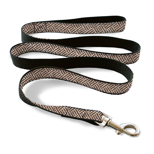 Tweed Cat Leash 8 feet with geometric pattern