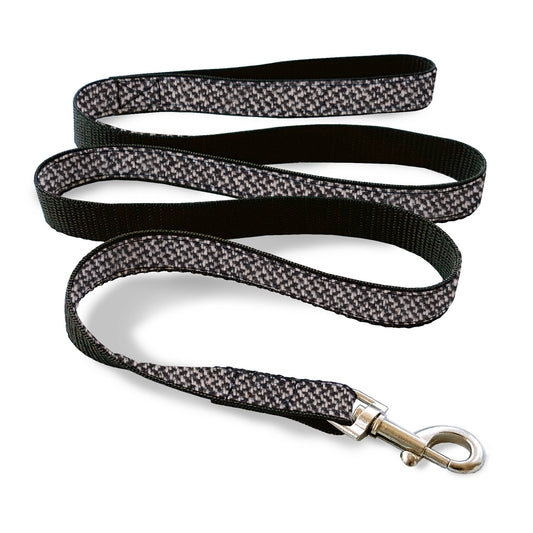 Tweed leash for cat. Black and White. 8 feet