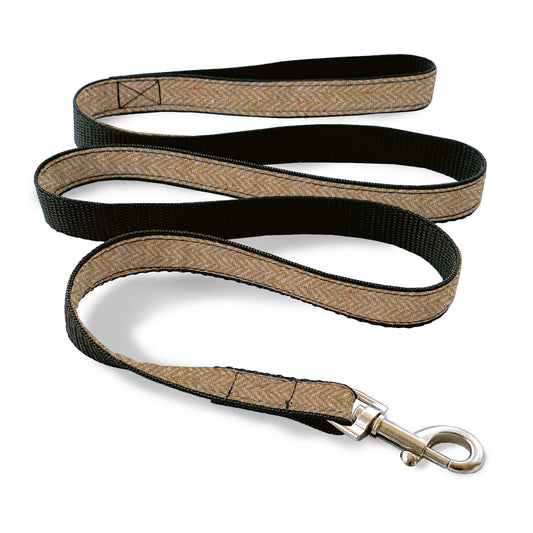 Yellow herringbone tweed leash for cat. 8 feet