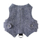 dark blue tweed cat harness