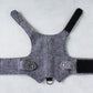 dark blue tweed cat harness