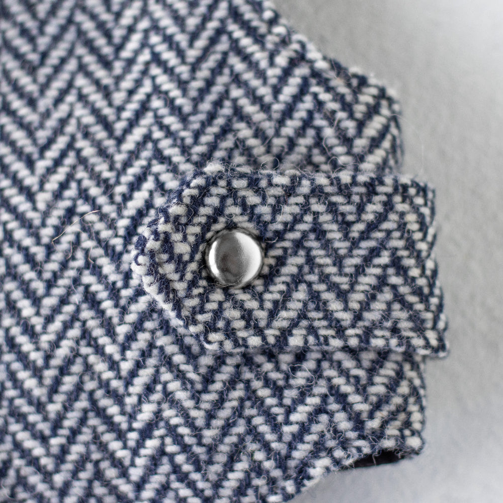 dark blue tweed cat harness