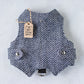 dark blue tweed cat harness