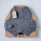 dark blue tweed cat harness