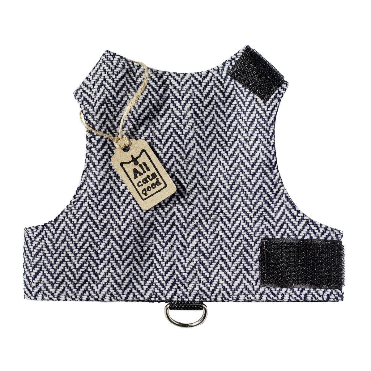 Tweed Cat Harness for Adult cats. One Size. Simple and Secure. Airtag Pocket optional (Copy)