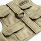 Light khaki Fishing vest. Custom-made Cotton Cat Harness with Pockets for GPS-tracker