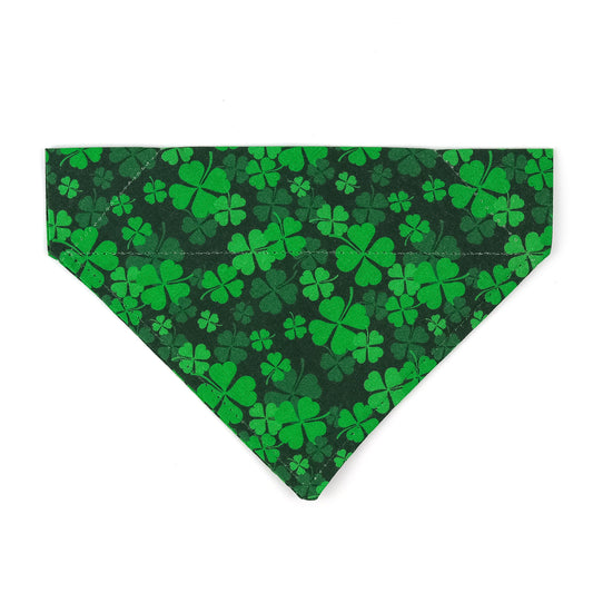 Pet Bandana - "Four-leaf clover" - Bandana for Cat, Small Dog, Little Pet / St Patrick's Day / Shamrock / Slide-on Bandana / Over-the-Collar