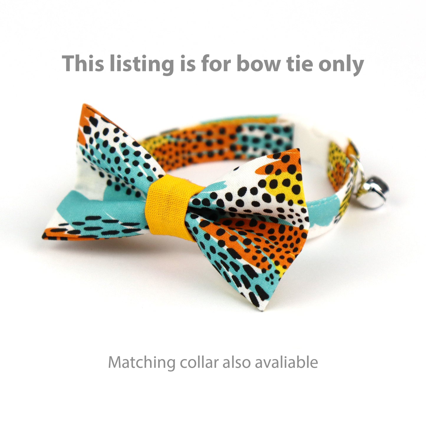 Pet Bow Tie - "Wild" - Cotton Bow Tie for Pet Collar / Cat Gift, Wedding/ Cat, Kitten, Small Dog, Little Pets