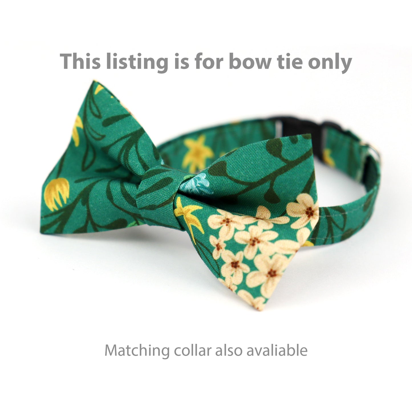 Pet Bow Tie - "Spring Forest" - Cotton Bow Tie for Pet Collar / Cat Gift, Wedding/ Cat, Kitten, Small Dog, Little Pets