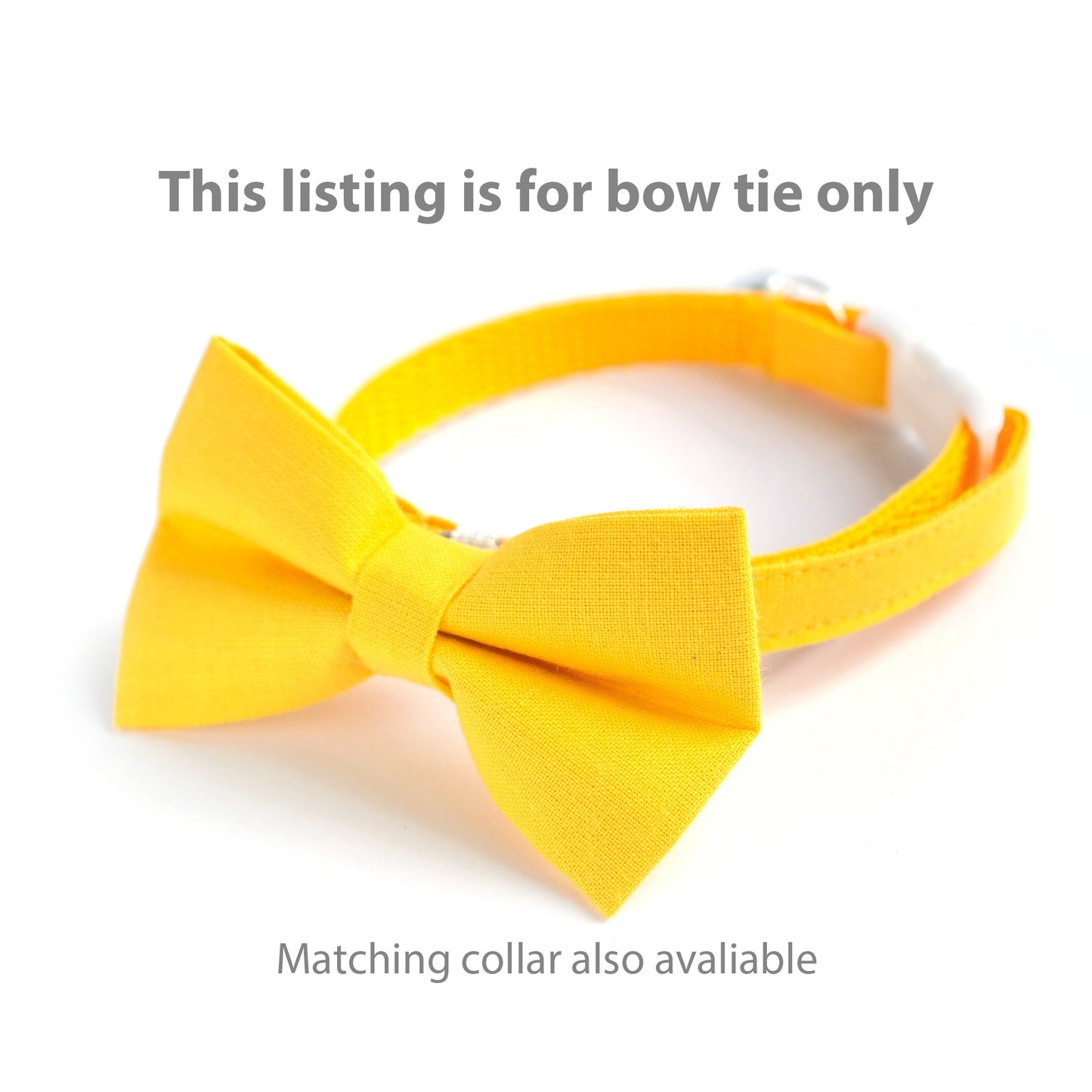 Pet Bow Tie - "Sunny Yellow" - Cotton Bow Tie for Pet Collar / Cat Gift, Wedding/ Cat, Kitten, Small Dog, Little Pets