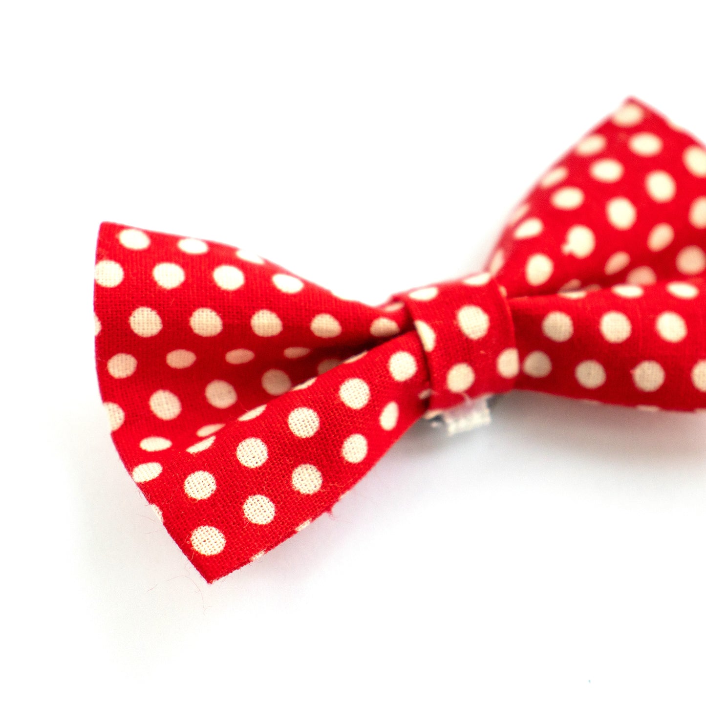 Pet Bow Tie - "Red Dots" - Cotton Bow Tie for Pet Collar / Cat Gift, Wedding/ Cat, Kitten, Small Dog, Little Pets