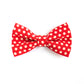 Pet Bow Tie - "Red Dots" - Cotton Bow Tie for Pet Collar / Cat Gift, Wedding/ Cat, Kitten, Small Dog, Little Pets