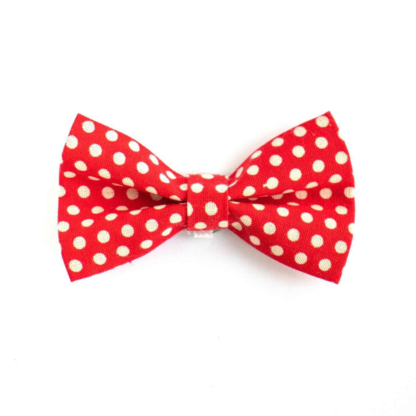 Pet Bow Tie - "Red Dots" - Cotton Bow Tie for Pet Collar / Cat Gift, Wedding/ Cat, Kitten, Small Dog, Little Pets