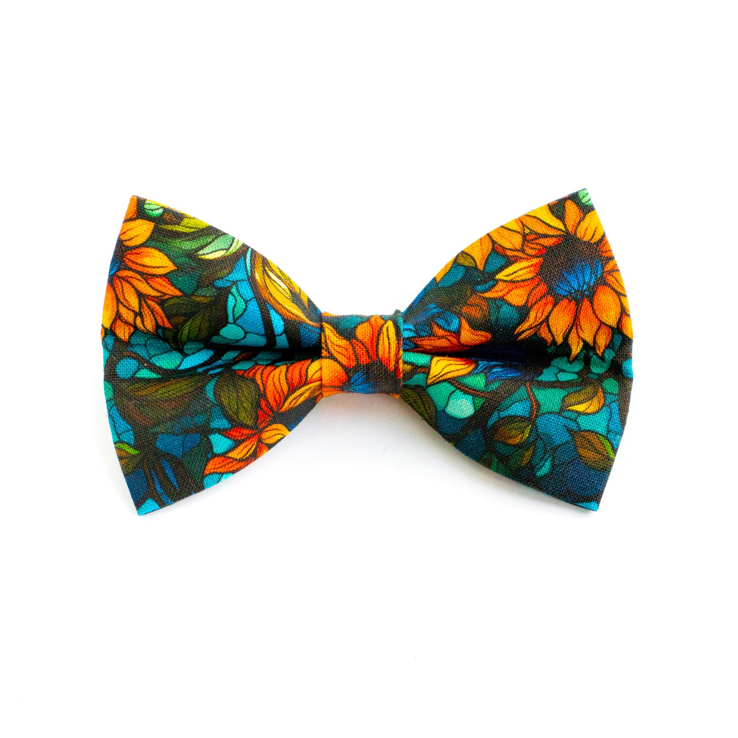 Pet Bow Tie - "Sunflowers" - Cotton Bow Tie for Pet Collar / Cat Gift, Wedding/ Cat, Kitten, Small Dog, Little Pets