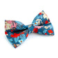 Pet Bow Tie - "Blue Red Flowers" - Cotton Bow Tie for Pet Collar / Cat Gift, Wedding/ Cat, Kitten, Small Dog, Little Pets