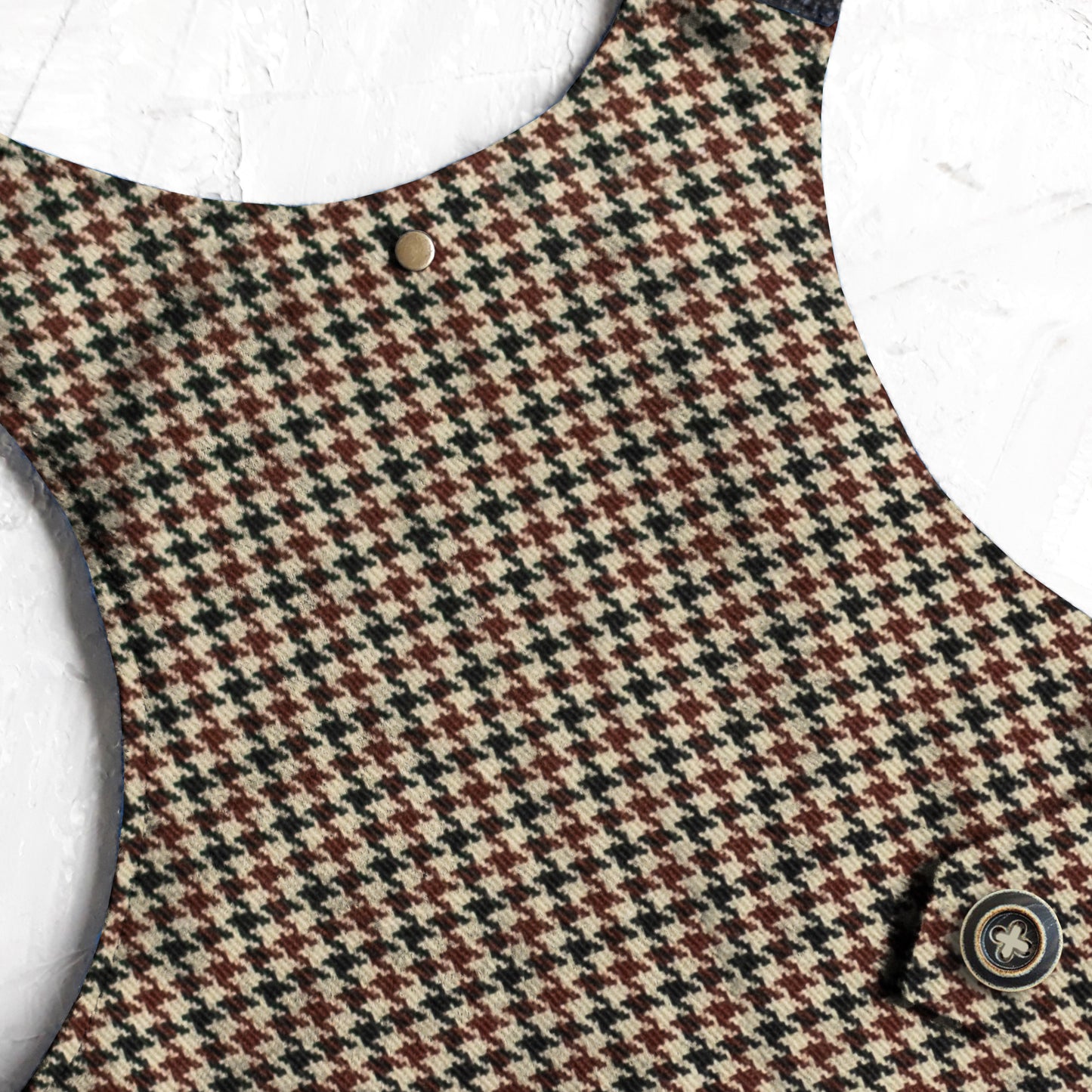 Difficult to escape cotton cat harness with houndstooth print