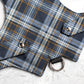 Difficult to escape cotton cat harness with dark blue plaid print