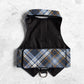 Difficult to escape cotton cat harness with dark blue plaid print