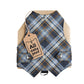 Difficult to escape cotton cat harness with dark blue plaid print