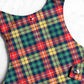 Difficult to escape cotton cat harness with rainbow plaid print