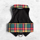 Difficult to escape cotton cat harness with rainbow plaid print