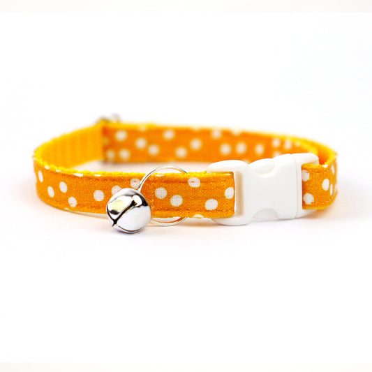 Pet Collar - "Sunny dots" - Cat Collar Breakaway /Non Breakaway / Cat, Kitten, Small Dog, Little Pets Sizes