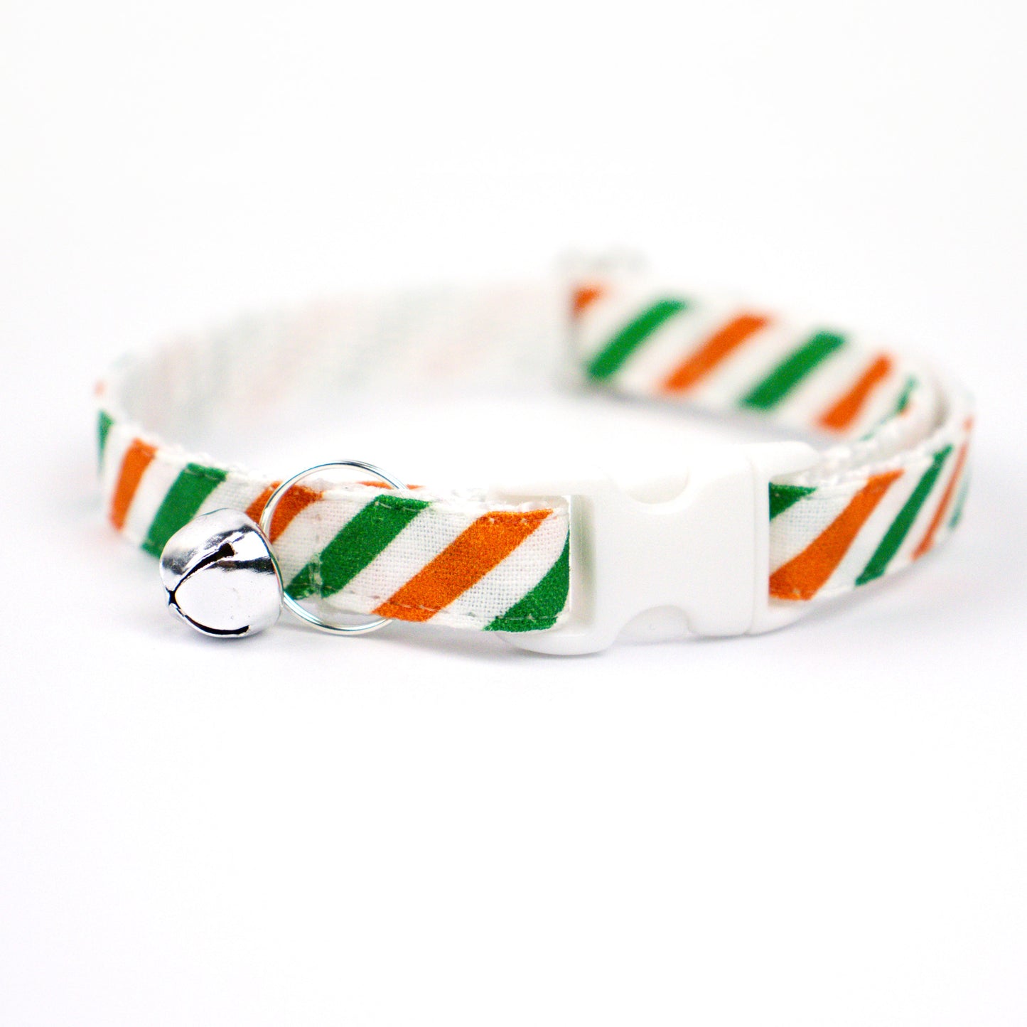 Pet Collar - "Green Orange" - Cat Collar Breakaway /Non Breakaway / Cat, Kitten, Small Dog, Little Pets Sizes / St Patrick's Day / Shamrock