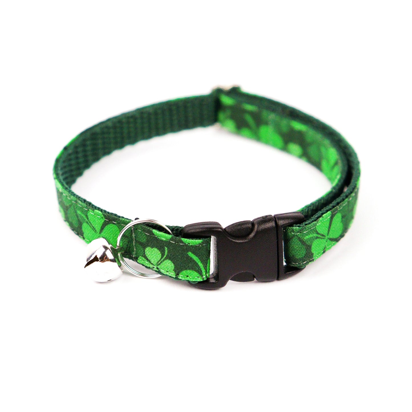 Pet Collar - "Four-leaf clover" - Cat Collar Breakaway /Non Breakaway / Cat, Kitten, Small Dog, Little Pets Sizes /St Patricks Day/ Shamrock