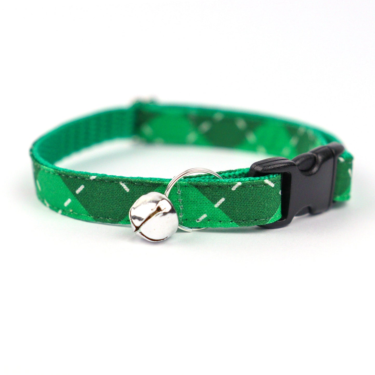 Pet Collar - "Green Plaid" - Cat Collar Breakaway /Non Breakaway / Cat, Kitten, Small Dog, Little Pets Sizes /St Patricks Day/ Shamrock