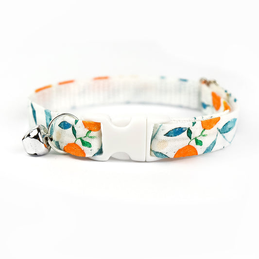 Pet Collar - "Orange tree" - Cat Collar Breakaway /Non Breakaway / Cat, Kitten, Small Dog, Little Pets Sizes