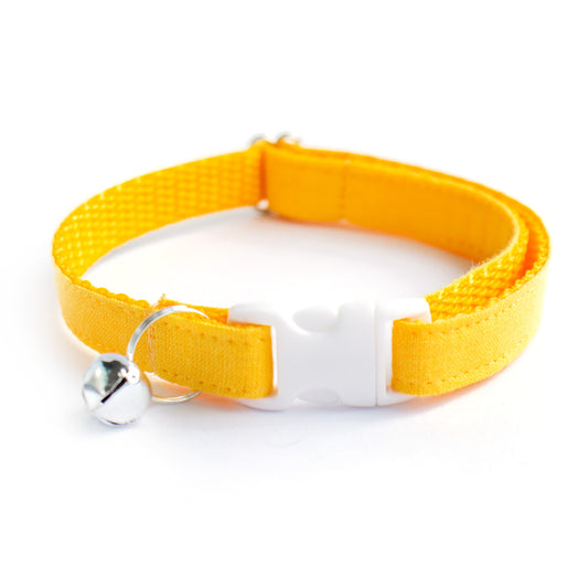 Pet Collar - "Sunny Yellow" - Cat Collar Breakaway /Non Breakaway / Cat, Kitten, Small Dog, Little Pets Sizes